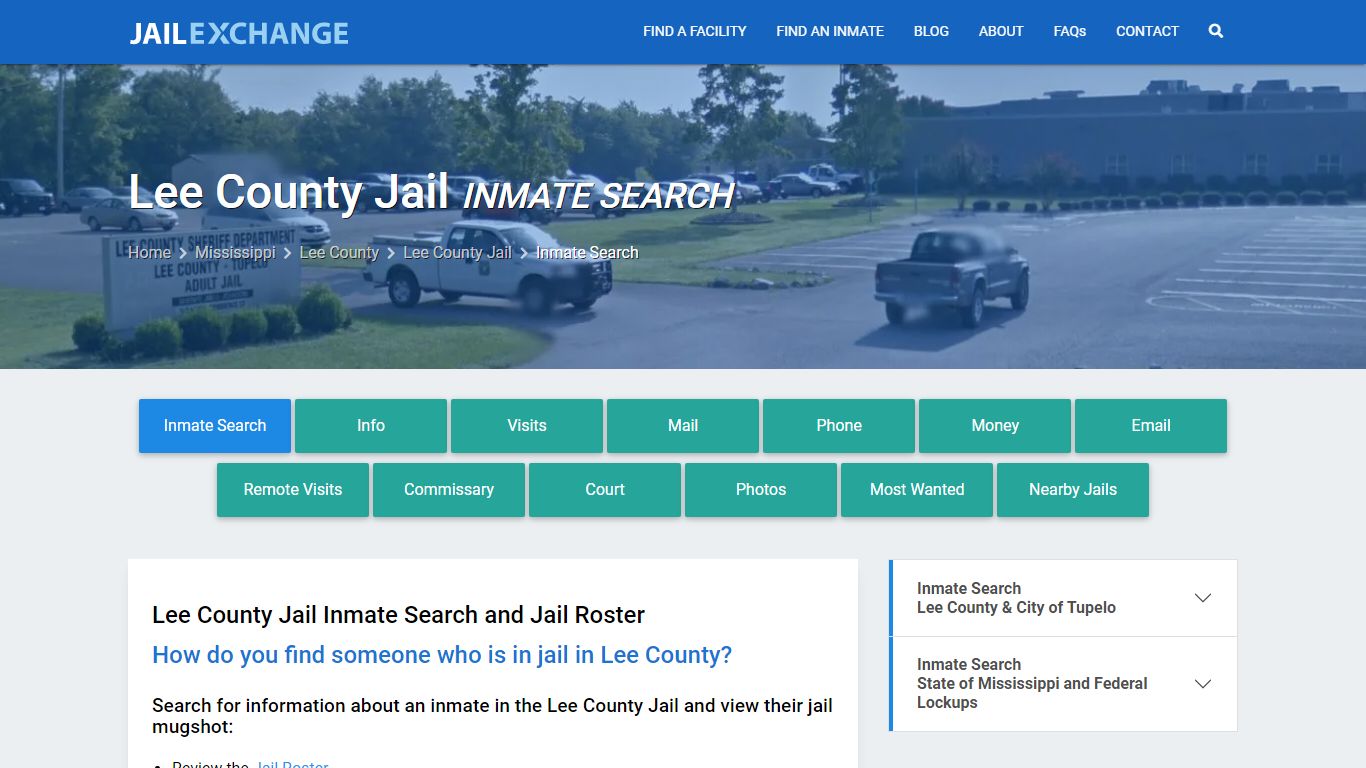 Inmate Search: Roster & Mugshots - Lee County Jail, MS